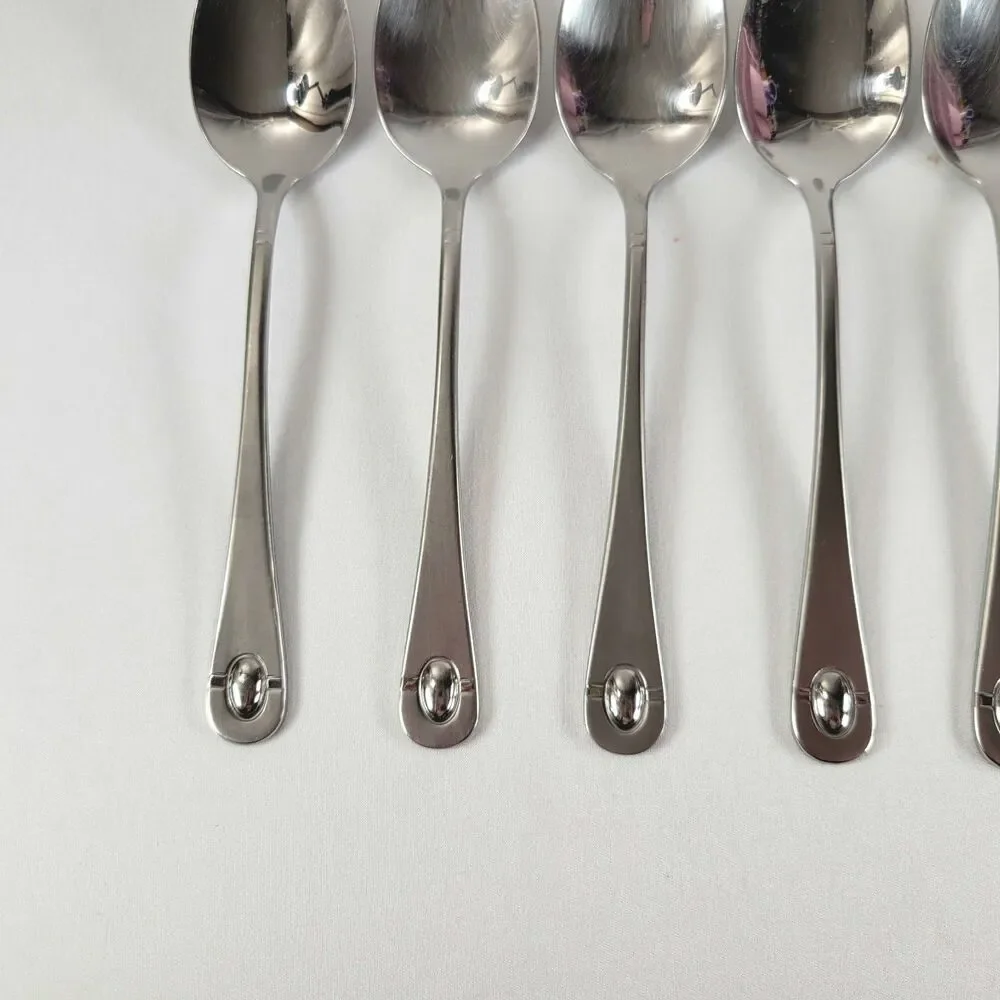 Oneida Satin Jupiter 18/10 Stainless Flatware Set 6 Teaspoons Retro 90s Y2K